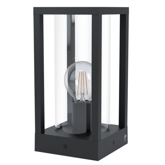 Lampione basso da giardino ip54 nero lampadine e27